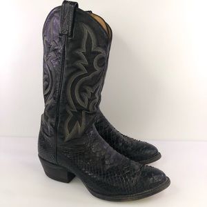 mens black snake skin boots